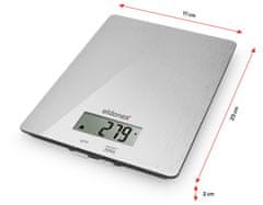 Eldonex SteelGlass kuchynská váha, 5 kg, SKLO + NEREZ