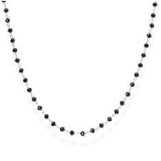 Amen Nadčasový strieborný náhrdelník s čiernymi kryštálmi Romance CLBN (Dĺžka 45 cm)