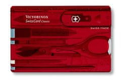 Victorinox 0.7100.TB1 SwissCard Ruby vreckový nôž, červená transparentná, 10 funkcií, blister