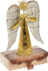 MFP s.r.o. anjel plech + drevo s háčikom 24cm - zlatý 8885793