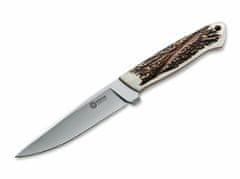 Böker Arbolito 02BA303H Relincho Cuerno De Ciervo lovecký nôž 12,8 cm, paroh, kožené puzdro