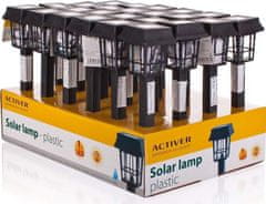 ACTIVER Lampa solárna hranatá, plast, display