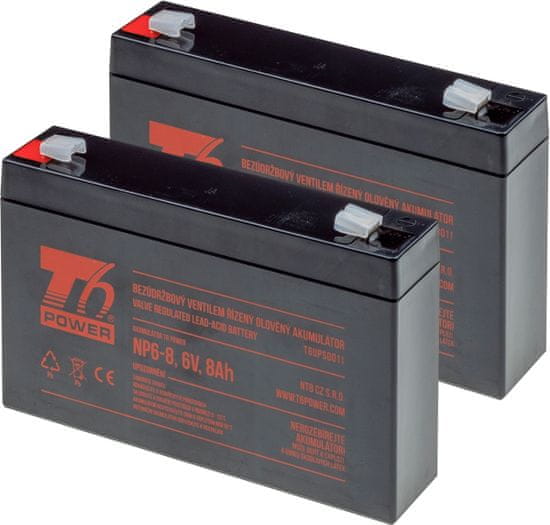 T6 power Sada batérií pre APC Smart-UPS SC450, VRLA, 6 V