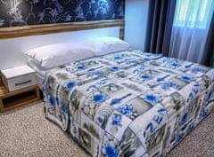 MONDO ITALIA Prehoz na posteľ 160x240 cm ZEN modrý, modrá 