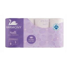 Harmony Toaletný papier 3-vrstvový Soft FLORA Parfumes biely, návin 16,8 m (8 ks)