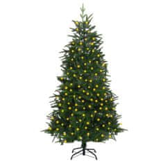 Vidaxl Umelý vianočný stromček s LED zelený 180 cm PVC a PE