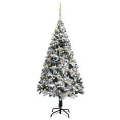 Vidaxl Umelý vianočný stromček s LED a súpravou gulí 240 cm zelený PVC