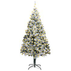 Vidaxl Umelý vianočný stromček s LED a snehom zelený 400cm PVC