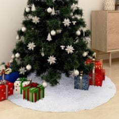 Greatstore Koberec pod vianočný stromček biely 122 cm umelá kožušina