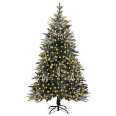 Vidaxl Umelý vianočný stromček s LED a vločkami snehu 210 cm PVC a PE