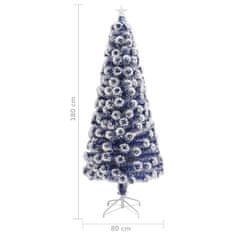 Vidaxl Umelý vianočný stromček s LED biela a modrá 180 cm optické vlákno