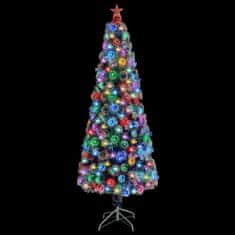 Vidaxl Umelý vianočný stromček s LED biela a modrá 210 cm optické vlákno