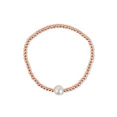 JwL Luxury Pearls Bronzový korálkový náramok s pravou sladkovodnou perlou JL0715
