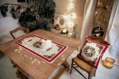 Dům Vánoc Vianočná obliečka na vankúš s motívom Ozdobený veniec 45x45 cm