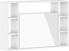 Homlando Písací stôl MUSE 94 cm závesný, rozkladací biely mat / biely lesk