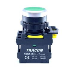 Tracon Electric Klasický tlačidlový spínač zelený 