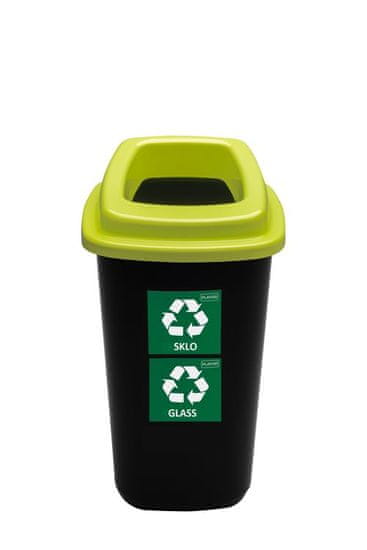 Plafor Odpadkový kôš na triedený odpad 45 l - zelený, sklo