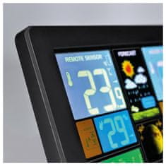 Solight Bezdrôtová meteostanica, extra veľký farebný LCD, teplota, vlhkosť, tlak, RCC, USB, čierna