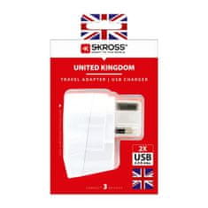 Skross Cestovný adaptér UK USB na použitie vo Veľkej Británii