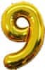 Atomia Fóliový balón narodeninové číslo 9, zlatý 82cm