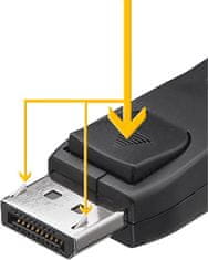 Goobay DisplayPort kábel 1.1, poniklovaný, 3 m, čierny - DisplayPort (M-M); 51954
