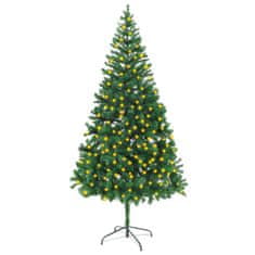 Vidaxl Umelý vianočný stromček s LED 210 cm 910 vetvičiek