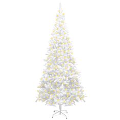 Vidaxl Umelý vianočný stromček s LED L 240 cm biely