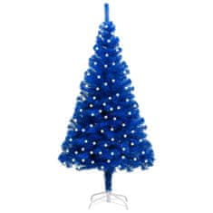 Vidaxl Umelý vianočný stromček s LED a podstavcom modrý 240 cm PVC