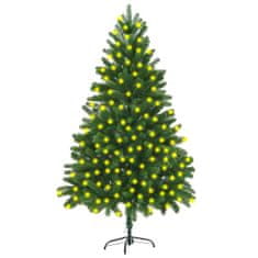 Vidaxl Umelý vianočný stromček s LED 210 cm zelený