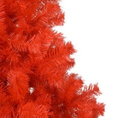 Vidaxl Umelý vianočný stromček s LED a súpravou gulí 240cm červený PVC