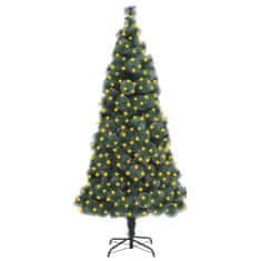 Vidaxl Umelý vianočný stromček s LED a podstavcom zelený 210 cm PET
