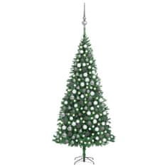 Vidaxl Umelý vianočný stromček s LED a súpravou gulí zelený 300 cm