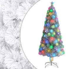Vidaxl Umelý vianočný stromček s LED biela 180 cm optické vlákno