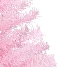 Vidaxl Umelý vianočný stromček s LED a podstavcom ružový 180 cm PVC