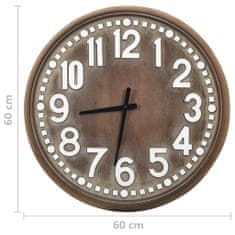 Vidaxl 321468 Wall Clock Brown 60 cm MDF