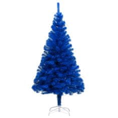 Vidaxl Umelý vianočný stromček s LED a podstavcom modrý 210 cm PVC