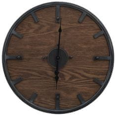 Vidaxl 321473 Wall Clock Brown and Black 45 cm Iron and MDF