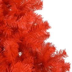 Vidaxl Umelý vianočný stromček s LED a podstavcom červený 120 cm PVC