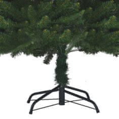 Vidaxl Umelý vianočný stromček s LED zelený 210 cm PVC a PE