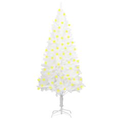 Vidaxl Umelý vianočný stromček s LED biely 120 cm