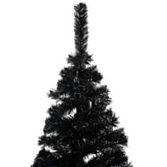 Vidaxl Umelý vianočný stromček s LED a podstavcom čierny 240 cm PVC