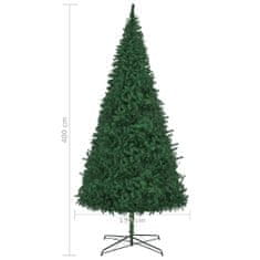 Vidaxl Umelý vianočný stromček s LED 400 cm zelený