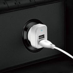 DUDAO nabíjačka do auta 2x USB 2.4A + USB kábel 3v1 Lightning / Type C / micro USB kábel (R7) - Biela KP14093