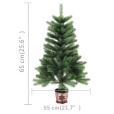 Vidaxl Umelý vianočný stromček s LED 65 cm zelený