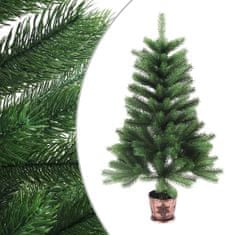 Vidaxl Umelý vianočný stromček s LED 90 cm zelený