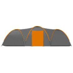 Vidaxl Kempingový iglu stan 650x240x190 cm 8 osôb sivo-oranžový