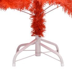 Vidaxl Umelý vianočný stromček s LED a podstavcom červený 180 cm PVC