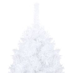 Vidaxl Umelý vianočný stromček s LED a hustými vetvičkami biely 180cm