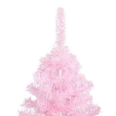 Vidaxl Umelý vianočný stromček s LED a podstavcom ružový 240 cm PVC