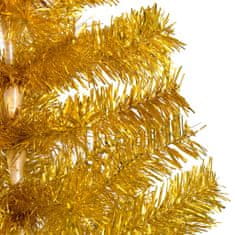 Vidaxl Umelý vianočný stromček s LED a podstavcom zlatý 120 cm PET